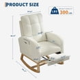 thumbnail image 2 of Garvee Nursery Rocking Chair 34.2 x 25.9 x 40.9", with Footrest, High Back, Beige, 2 of 7