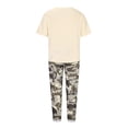 thumbnail image 3 of Drppepioner Ensemble pour Femme Grande Taille, Imprimé, Chandail à Col Rond à Manches Mi-Longues + Pantalon, Haut + Pantalon, 3 of 6