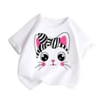 thumbnail image 3 of PMVFHDE Hauts d'Été pour Fille Hauts d'Été pour Filles T-Shirts pour Fille T-Shirts Graphiques Ensembles de Shorts et Hauts pour Filles T-Shirt Graphique à Col Rond à Manches Courtes pour Fille T-Shirt d'Été Blanc, 9-10 Ans, 3 of 5