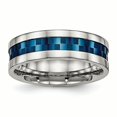 thumbnail image 1 of Stainless Steel Polished Blue IP-plated 7.00mm Band Size 8.5, 1 of 6