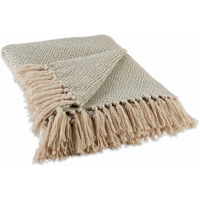Collection Diamond Throw Coton Tissé 50x60 Noir