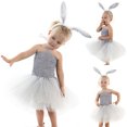thumbnail image 1 of Coofit Girls Dress Lovely Princess Dress Easter Party Costume with Rabbit Hair Hoop, 1 of 10