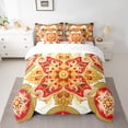 thumbnail image 2 of YST Ensemble de Douillette Simple Baroque Doré 7 Pcs Rouge Médaillon Damas Lit Tout-en-un avec Ensemble de Draps Housse de Coussin pour Adultes Ensemble de Literie Boho Élégant Style Victorien Vintage Ensemble de Lit Réversible, 2 of 5
