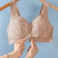 thumbnail image 4 of VEKDONE Woman's Embroidery Thin Style Ventilate Large Size Bra Without Steel Rim Khaki XL, 4 of 5