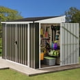 thumbnail image 3 of DEXTRUS 7x4 Pi Extérieur en Métal Shed avec 3 Portes Verrouillables, Évent et Toit en Pente, Rangement de Jardin et Mobilier de Patio Résistants aux Intempéries, Gris, 3 of 8