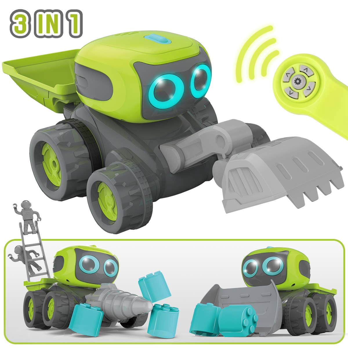 RC Robot Toys, Electric Remote Control Car Toys, Learning and Training Technology Vehicles, Assembling Remote Control Robot with Lights / Music, Kids RC Car