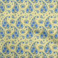 thumbnail image 1 of oneOone Polyester Spandex Medium Yellow Fabric Asian Paisley With Floral Sewing Material Print Fabric By The Yard 56 Inch Wide, 1 of 4