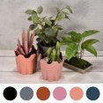 thumbnail image 5 of Unique Bargains 4' Silicone Round Flower Pot Planter Decorative Container, Terracotta 4 Pack, 5 of 5