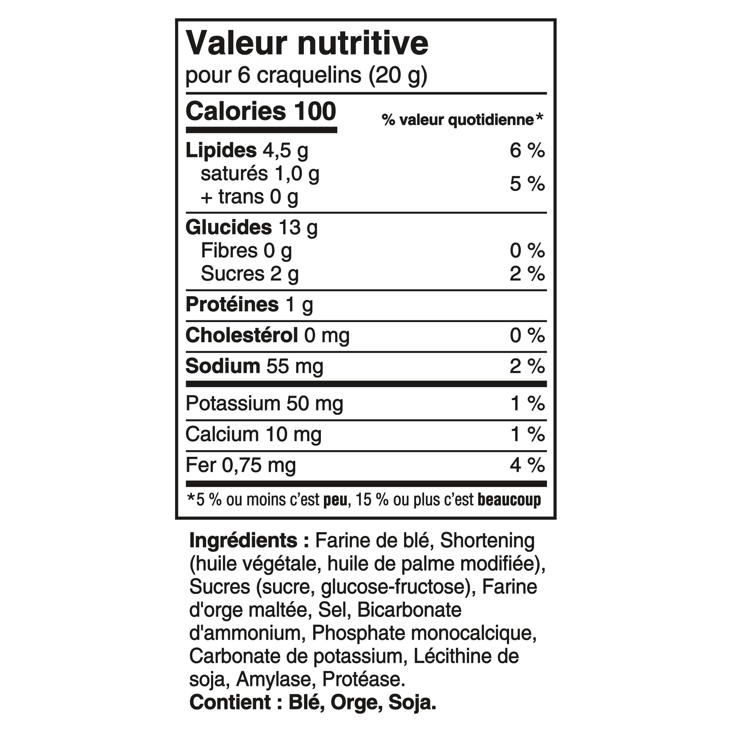 Craquelins RITZ Faible teneur en sodium
