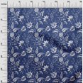 thumbnail image 3 of oneOone Coton Flex Bleu Foncé Tissu Jacobée Robe Florale Tissu Tissu Imprimé par la Cour 40 Pouces de Large, 3 of 4