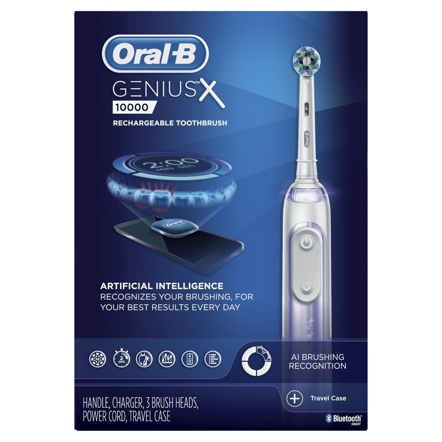 Brosse à dents électrique rechargeable Oral-B Genius X 10000 avec intelligence artificielle