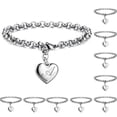 thumbnail image 2 of Girls Bracelet Gift Giving Polished Trendy Heart 26 Letters Alphabet Initial Bracelet, 2 of 5