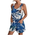 thumbnail image 1 of Pisexur Combinaison Décontractée Plus de Taille pour Femmes Summer Floral Sans Manches Ample Réglable Bretelles Spaghetti Shorts Extensibles d'Une Seule Pièce avec Poches S-3XL, 1 of 5