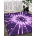 thumbnail image 3 of Ahgly Tapis Rond Lavable en Machine Intérieur Transitionnel Violet, 4 Pieds Rond, 3 of 7