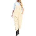thumbnail image 1 of HBFAGFB Jumpsuits for Women Casual Overalls Loose Long Pants Simple Rompers with Pockets Beige Size XL, 1 of 5