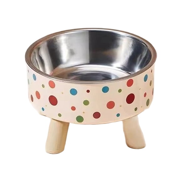 Elevated Cat Bowl with Detachable Stainless Steel Insert, Anti-Slip Base, Ergonomic Neck Comfort Design, Colorful Raised Pet Feeder, Slow Feeder