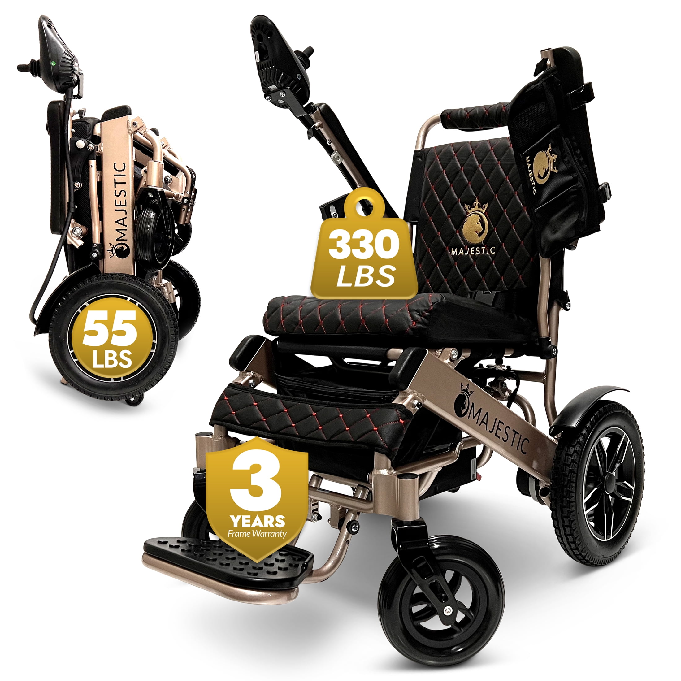 MAJESTIC IQ-8000 New Remote & Joystick Controlled Mobility Aid Lightweight Foldable Electric Wheelchair