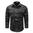 thumbnail image 1 of RXIRUCGD Cardigan à Col Rabattu pour Hommes, Manches Longues, Noir, Taille : TG, 1 of 3