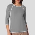 thumbnail image 2 of JIRNDf Chemises pour Femmes Hauts d'Été Tendance Manches Longues Col Rond Drôle Squelette Imprimé Coupe Ajustée T-Shirt Tunique T-Shirt pour Femmes Blouse Décontractée Argent m, 2 of 5