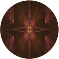 thumbnail image 1 of Ahgly Company Machine Washable Indoor Round Transitional Red Brown Area Rugs, 7' Round, 1 of 7
