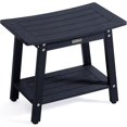 thumbnail image 1 of Shower Bench Seat for Inside Shower Poly Lumber Shower Stool for Shaving Legs Bathroom Shower Foot Rest with Storage Shelf Plastic Shower Chair Seat for with Adjustable Feet, 1 of 6