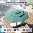 thumbnail image 4 of Yiwa 10ft Solar Patio Umbrella Offers a 3-Tier Design With Built-In Led Lights, Easy Crank And Push Button Tilt, Vented Top, And 8 Durable Ribs, Making It Ideal For Your Pool, 4 of 7