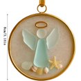 thumbnail image 3 of Sea Glass Angel Ornament Set With Clear Glass Design Christmas Tree Decor For Holiday Home Party 3.15X3.15 Inches 0.04Lb, 3 of 6