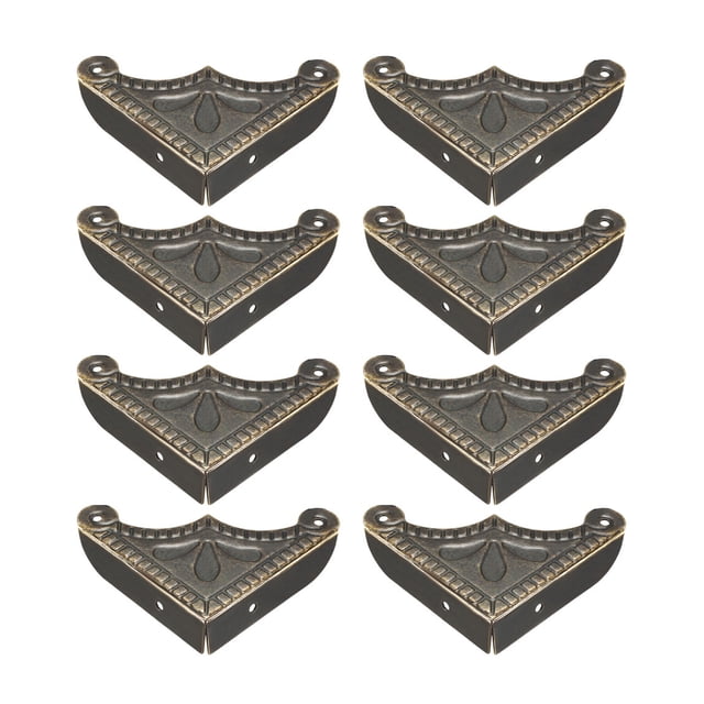 Unique Bargains Metal Desk Corner Protectors Table Edge Cover Guard 39x39x9mm Bronze Tone 8 pcs