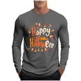 thumbnail image 3 of YOIAVAIOY T-Shirts Graphiques pour Hommes T-Shirt d'Halloween à Imprimé Araignée Manches Longues Col Rond T-Shirt Blouse Décontractée de Fête T-Shirts Gris Foncé XXXXXL, 3 of 6