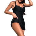 thumbnail image 4 of Weiqiqre Maillot de Bain 2 Pcs pour Femmes, une-Pièce à Découpes, Dos Croisé, Robe de Bain, Contrôle du Ventre, Maillot avec Jupe, Robe de Bain, 4 of 9
