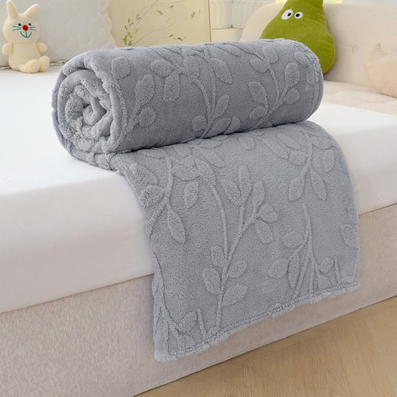 Qonioi Solid Color Winter Blanket, Taffeta Jacquard Multipurpose Blanket, Soft Warm Nap Office Holiday Gift Throw for Home Decor