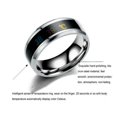 thumbnail image 1 of Couple Rings Delicate Ring Smart Sensor Body Fashionable Stainless Steel Delicate Temperature Small Lightness Finger Jewelry Wedding Women Engagement Silver 10#, 1 of 1