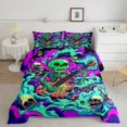 thumbnail image 2 of Erosebridal Rock and Roll Comforter Sets King Size, Skull Skeleton Down Comforter, Gothic Musical Room Decor, Reversible 3 Pieces, 2 of 7
