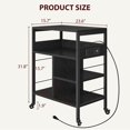 thumbnail image 2 of Yiwa 4 Tier Printer Stand, Home Printer Stands with Power Outlets, Mobile Printer Table with Large Storage Self & Lockable Wheels, Industrial Cart for Home Office, 2 of 8