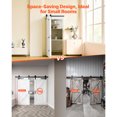 thumbnail image 3 of KFFKFF Bifold Barn Door, 36" x 84", MDF Bi-Fold Sliding Closet Doors, Header Board and Hardware Kit Included, H-Frame Space-Saving Design, Panels Need to Assemble, White, 3 of 9