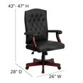 thumbnail image 3 of Scranton & Co Chaise de Bureau Pivotante en Cuir Noire, 3 of 6