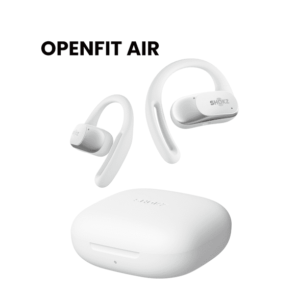 Shokz Open-Ear Headphones with Built-In Smart Microphone, White