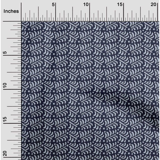 oneOone Cotton Flex Fabric Dot & Leaves Block Printed Craft Fabric BTY 40 Inch Wide