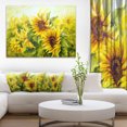 thumbnail image 1 of Bright Yellow Sunny Sunflowers - Large Floral Painting Canvas, 1 of 3