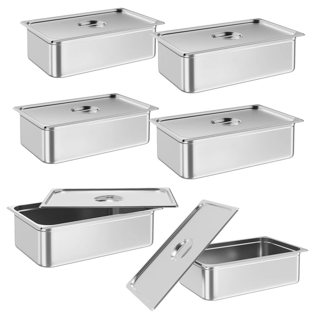 AKDSteel Poêle d'Hôtel en Acier Inoxydable, Poêle de Table Vapeur Commerciale Durable pour Service de Buffet et Rangement des Aliments, Facile à Nettoyer
