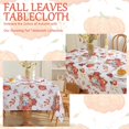 thumbnail image 2 of Fall Pumpkin Tablecloth Rectangle, Holiday Table Cloth with Printed Watercolor Pumpkins & Fall Leaves, Spill Proof Table Cover for Harvest Thanksgiving Table Decor (Rectangle, 60" x 120"), 2 of 6