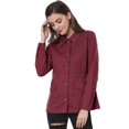 thumbnail image 4 of INSPIRE CHIC Women's Solid Drawstring Waist Flap Pocket Utility Jacket, 4 of 6