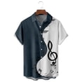 thumbnail image 2 of Xdzjlr Polo pour Hommes Chemise Décontractée Musique Patchwork Imprimé Manches Courtes Bouton Col Rabattu Blouse Mode T-Shirts pour Hommes TG, 2 of 4