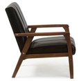 thumbnail image 4 of Baxton Studio Nikko Fauteuil d'Appoint en Similicuir Noir et Noyer, 4 of 6
