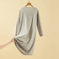 thumbnail image 4 of HongQid Chemises de Nuit Manches 3/4 Chemise de Nuit Col Rond Douce Tenue de Nuit Décontractée Chemises de Sommeil Robe de Pyjama Ample avec Poitrine Rembourrée, 4 of 7