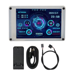 3.5in Ordinateur Temp Monitor Dual USB PC Affichage du panneau de capteur pour AIDA64 PC CPU GPU RAM HDD Moniteur de données RasPi pour Linux
