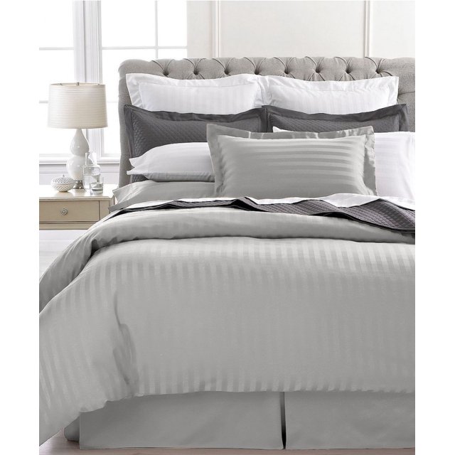 Ultra Soft 1800 Series 3 PC Striped Duvet Set (King, Grey)