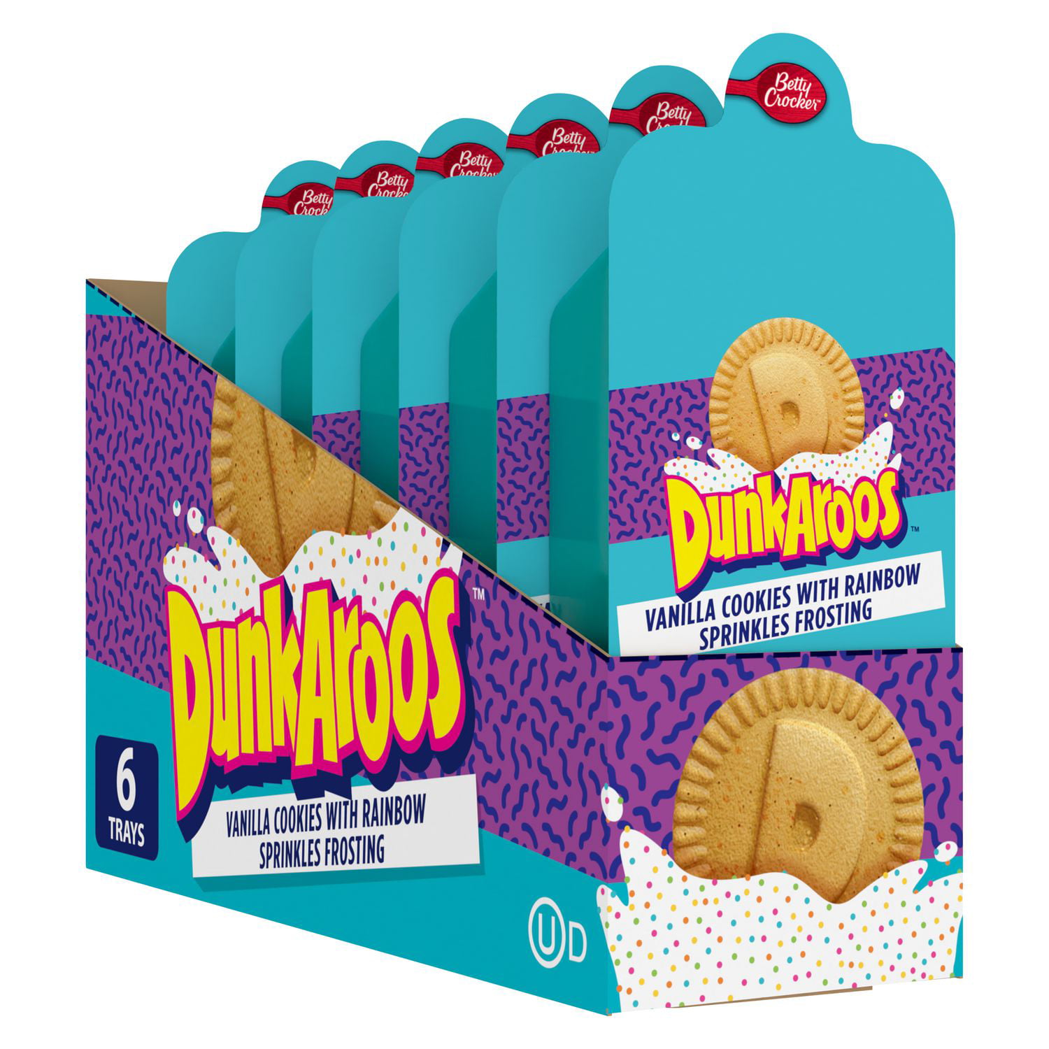 Betty Crocker DunkAroos Vanilla Cookies with Rainbow Sprinkles Frosting
