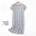 thumbnail image 2 of 2025 Chemise de Nuit en Coton pour Femmes Vêtements de Nuit Chemises de Nuit Tout Coton Manches Courtes Chemise Décontractée Chemises de Nuit pour Femmes Manches Courtes Imprimé, 2 of 4