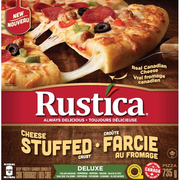 Rustica Stuffed Crust Pizza Deluxe 735 G Frozen, RUSTICA STUFFED CRUST DELUXE PIZZA